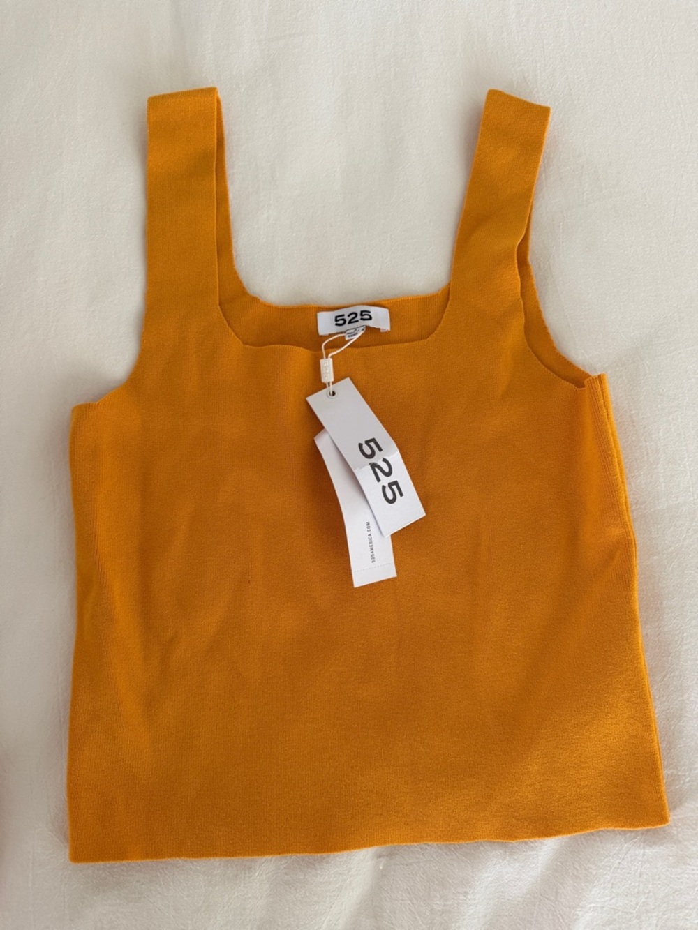 525 America Square Neck Knit Tank Top in Mustard Yellow
